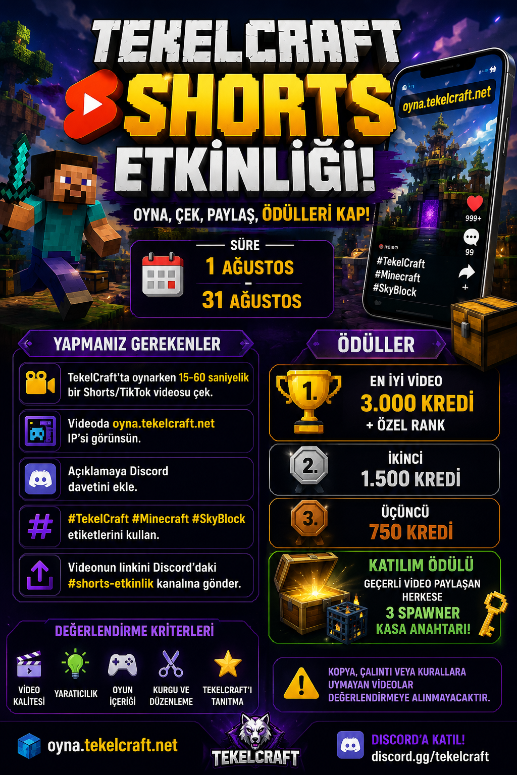 🎥 Shorts Etkinliği Başladı! Çek, Paylaş, Ödülleri Kazan!